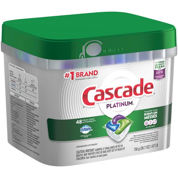 Cascade Platinum Dawn Fresh Scent Action Pacs Dishwasher Detergent 48Ct HyVee Aisles Online