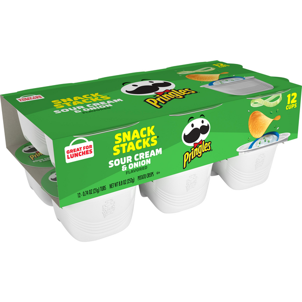 Pringles Snack Stacks! Sour Cream & Onion Flavored Potato Crisps 120.