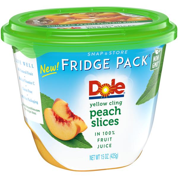 Dole Fridge Pack Yellow Cling Peach Slices in Fruit Juice | Hy-Vee ...