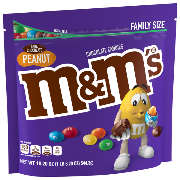  M&M'S Dark Chocolate Candy Family Size 19.2-Ounce Bag