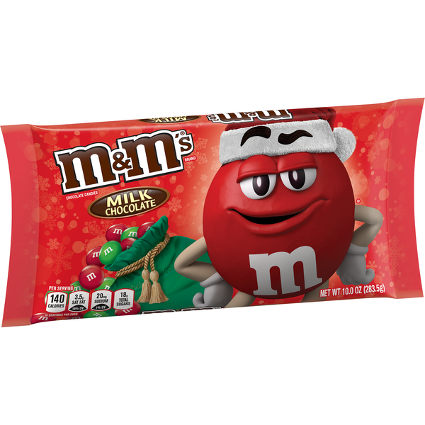 M&M's Holiday Peanut Milk Chocolate Christmas Candy - 10 oz Bag 