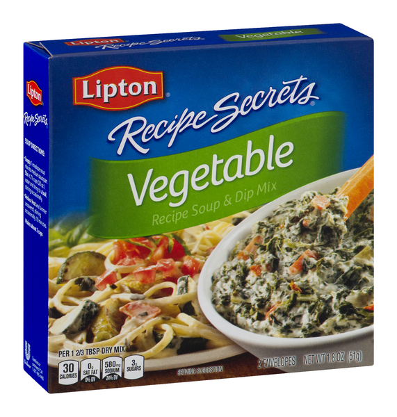 LIPTON RECIPE SECRETS DRY SOUP MIX HERB WITH GARLIC 2 CT PER BOX Net wt  2.4oz