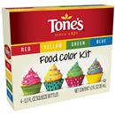 Tone's Red/Yellow/Green/Blue Food Color Kit, 4-0.3 fl oz Squeeze Bottles