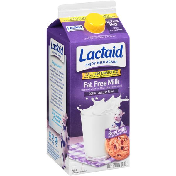 Lactaid 100% Lactose Free Fat Free Calcium Enriched Milk | Hy-Vee ...