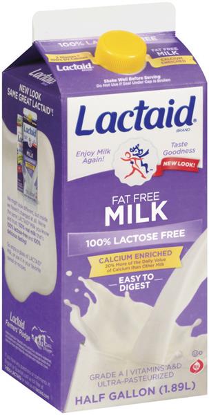 Lactaid 100% Lactose Free Fat Free Calcium Enriched Milk | Hy-Vee ...