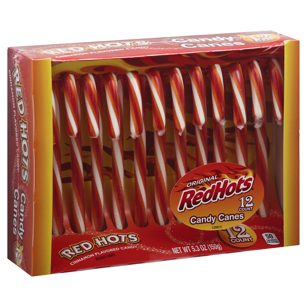 Red Hots Cinnamon Candy Canes 12 Ct  Hy-Vee Aisles Online Grocery Shopping