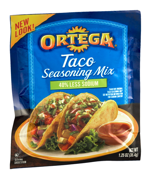 40% Less Sodium Taco Seasoning Mix - Ortega®