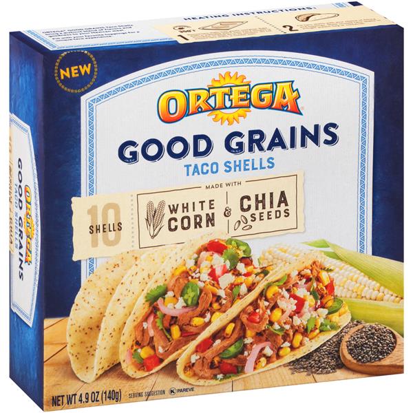Ortega Good Grains WHite Corn & Chia Seeds Taco Shells 10Ct HyVee
