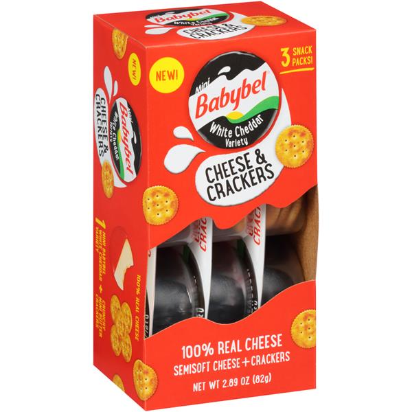 Mini Babybel White Cheddar Variety Cheese & Crackers 3Ct HyVee Aisles Online Grocery Shopping