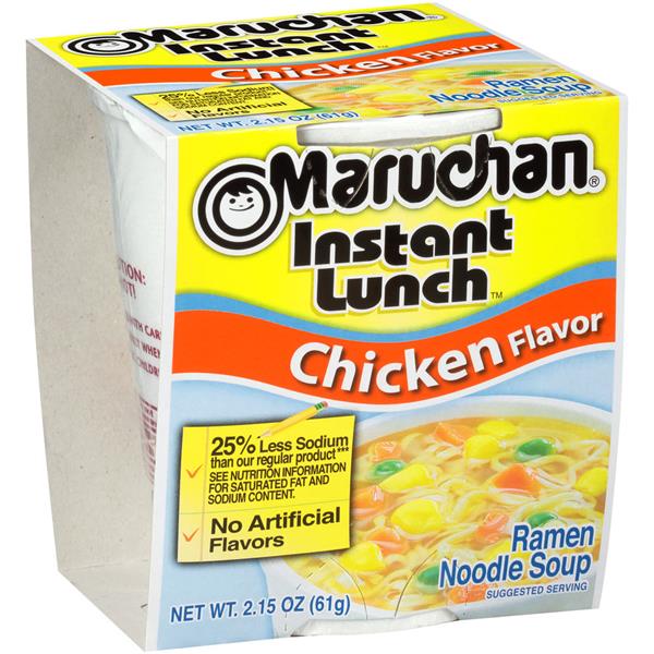 Maruchan Instant Lunch 35% Less Sodium Chicken Flavor Ramen Noodles ...