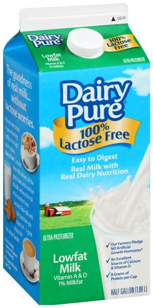 DairyPure 1% Lowfat Milk - Half Gallon 