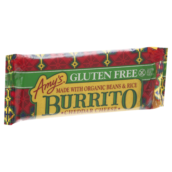 Amy's Gluten Free Cheddar Cheese Burrito with Organic Beans & Rice Hy