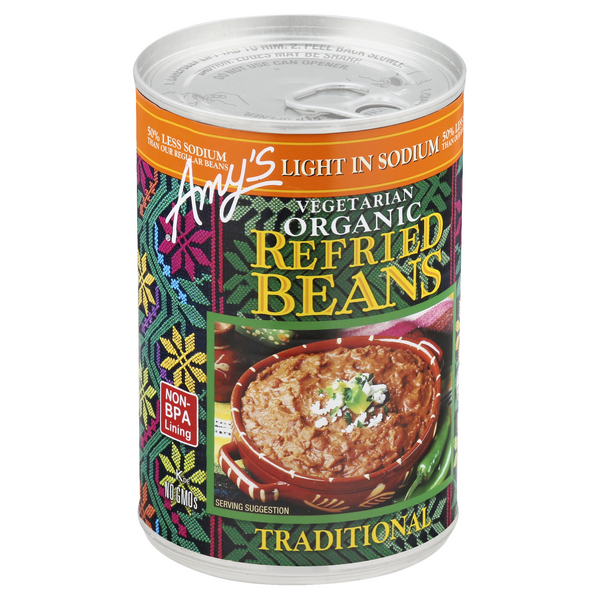 Amy's Organic Vegetarian Light Sodium Traditional Refried Beans Hy