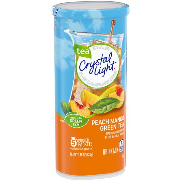 Crystal Light PeachMango Green Tea Drink Mix Pitcher Packs 5Ct Hy