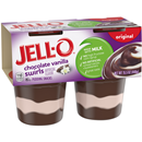 Jell-O Chocolate Vanilla Swirls Pudding Snacks 4Ct