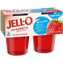 Jell-O Sugar Free Strawberry Low Calorie Gelatin Snacks 4Ct