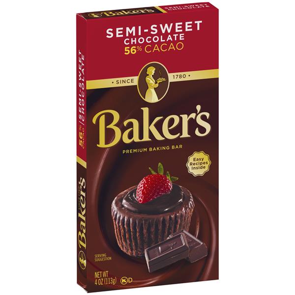 Bakers SemiSweet Baking Chocolate Bar HyVee Aisles Online Grocery