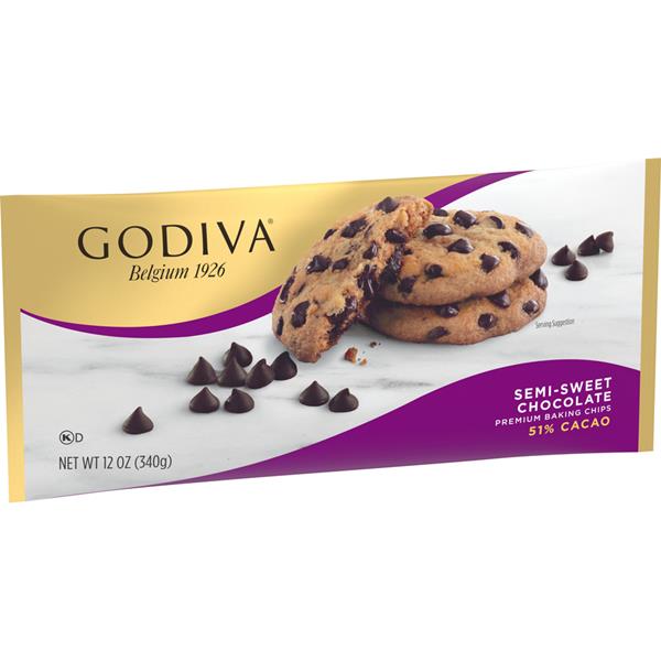 Godiva Semi-Sweet Chocolate 51% Cacao Premium Baking Chips ...