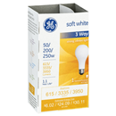 GE Soft White Bulb 50/200/250W 3 Way