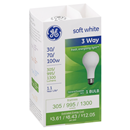 GE Soft White 30-70-100 Watts 3-Way Light Bulbs