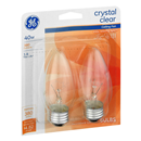 GE Crystal Clear Decorative 40W B Medium Base Blunt Tip Ceiling Fan Light Bulbs