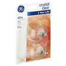 GE Crystal Clear 40W Globe Candelabra Base Bulbs