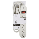 GE Indoor, 6-Outlet Grounded Power Strip White