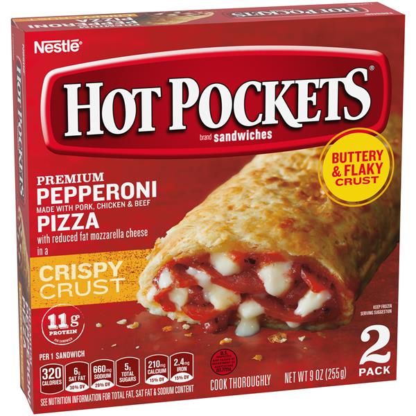 Hot Pockets Frozen Sandwiches Pepperoni Pizza with Crispy ...