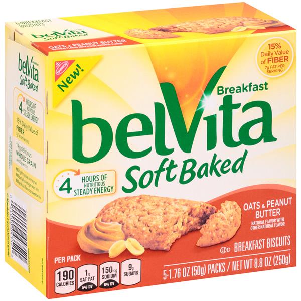 belVita Soft Baked Oats & Peanut Butter Breakfast Biscuits 5-1.76 oz ...