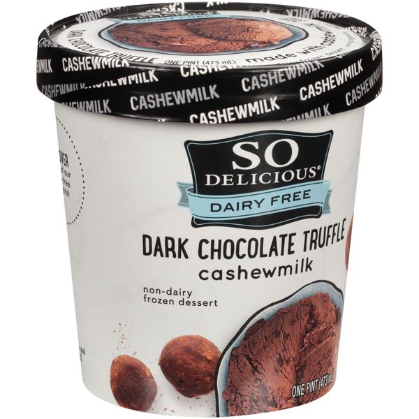 So Delicious Cashew Milk Dark Chocolate Truffle Non-Dairy Frozen ...