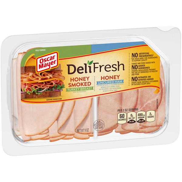 Oscar Mayer Deli Fresh Honey Combo Honey Smoked Turkey Breast/Honey Ham ...