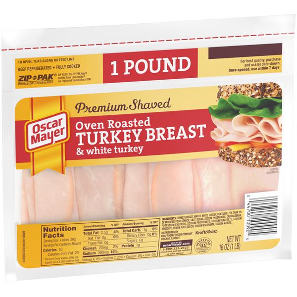 Oscar Mayer Premium Shaved Oven Roasted Turkey Breast & White Turkey