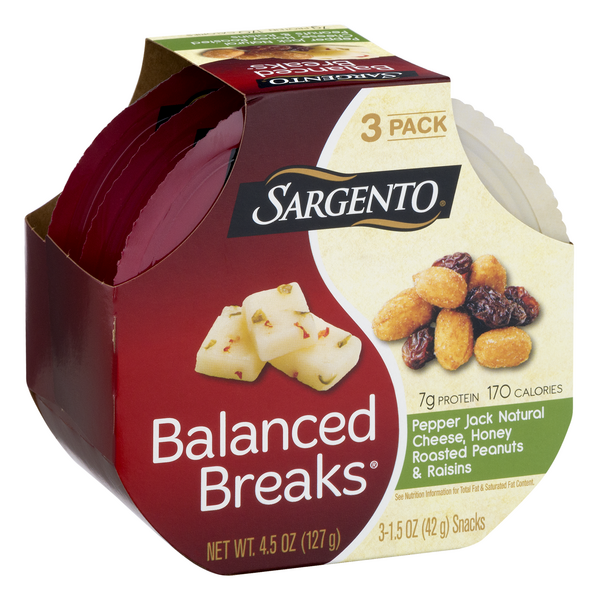 Sargento Balanced Breaks Pepper Jack Natural Cheese, Honey Roasted ...