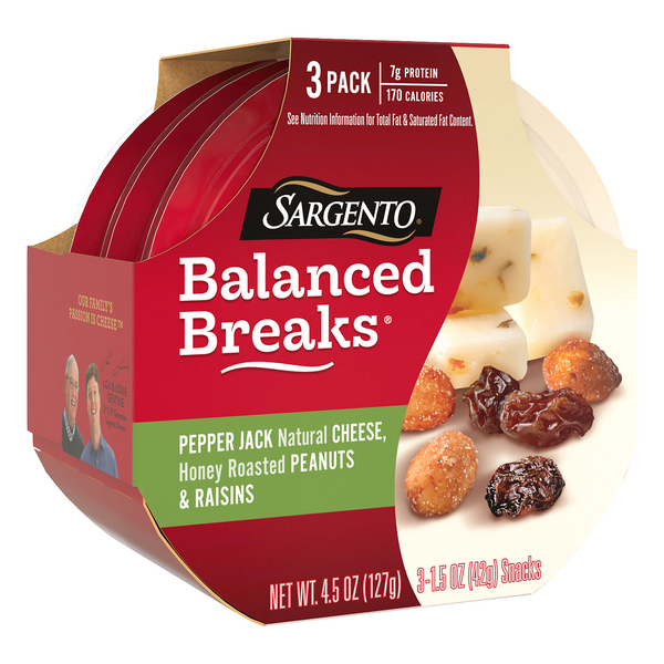 Sargento Balanced Breaks Pepper Jack Natural Cheese, Honey Roasted ...