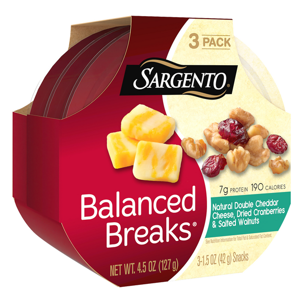 Sargento Balanced Breaks Cheddar Cheese Dried Cranberries & Salted ...