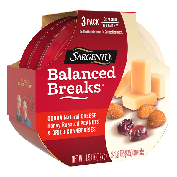 Sargento Balanced Breaks Gouda Natural Cheese, Honey Roasted Peanuts ...