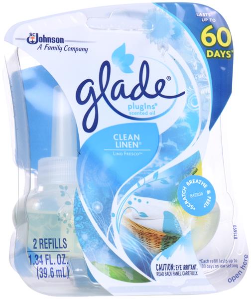 Glade PlugIns Clean Linen Scented Oil Refills 2Ct HyVee Aisles