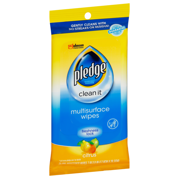 Pledge PreMoistened Everyday Wipes Multi Surface 25 CT HyVee