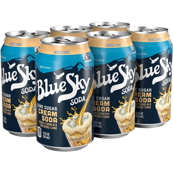 Blue Sky Cane Sugar Cream Soda 6Pk | Hy-Vee Aisles Online Grocery