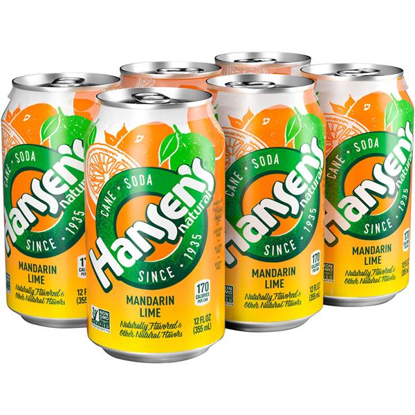 Hansen's Natural Cane Mandarin Lime Soda 6Pk | Hy-Vee Aisles Online ...