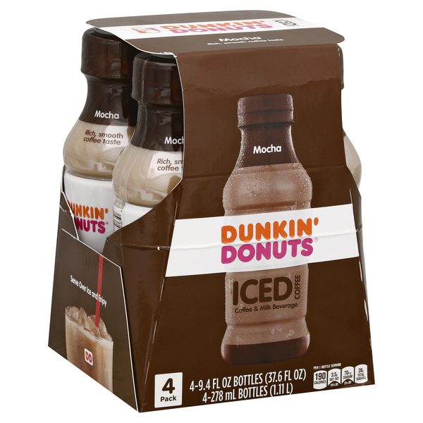 Dunkin Donuts Mocha Iced Coffee 4 - 9.4 fl oz Bottles | Hy