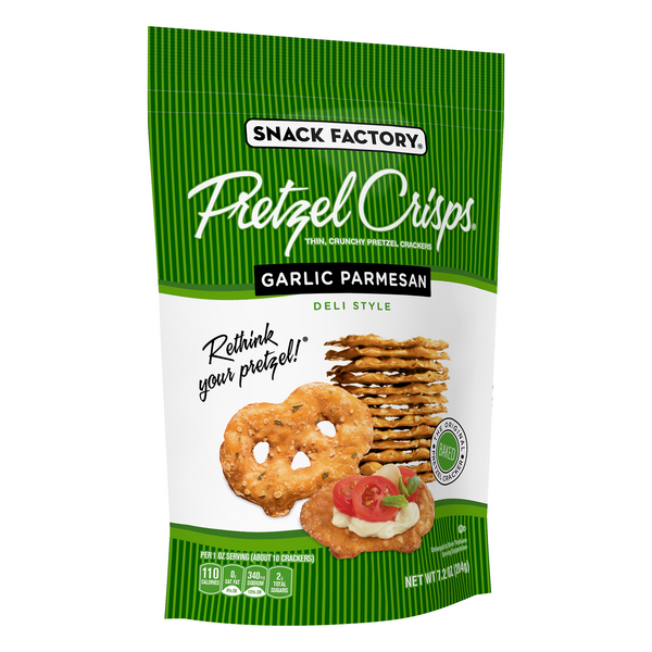 Snack Factory Pretzel Crisps Garlic Parmesan Deli Style HyVee Aisles