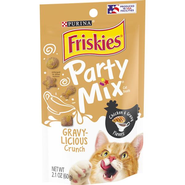 Friskies Party Mix Cat Treats Crunch Gravylicious Chicken & Gravy