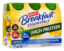 Carnation Breakfast Essentials High Protein Classic French Vanilla Nutritional Drink, 6-8 fl oz Bottles