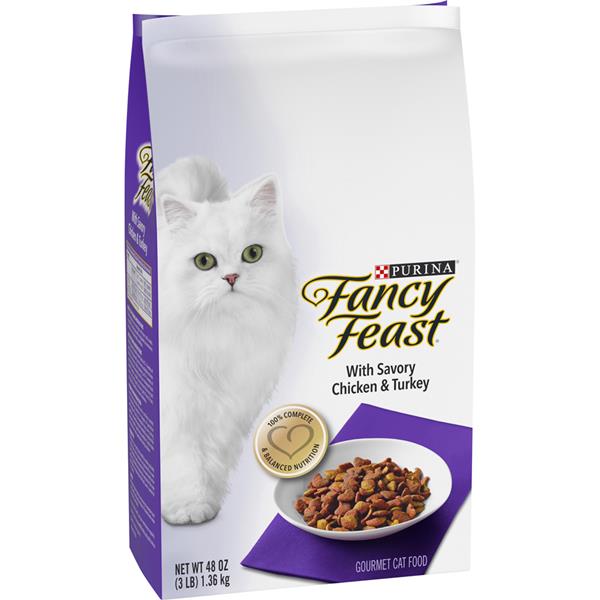 Purina Fancy Feast Dry Cat Food; With Savory Chicken & Turkey - 3 lb ...