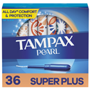 Tampax Pearl Plastic Super Plus Absorbency Unscented Tampons