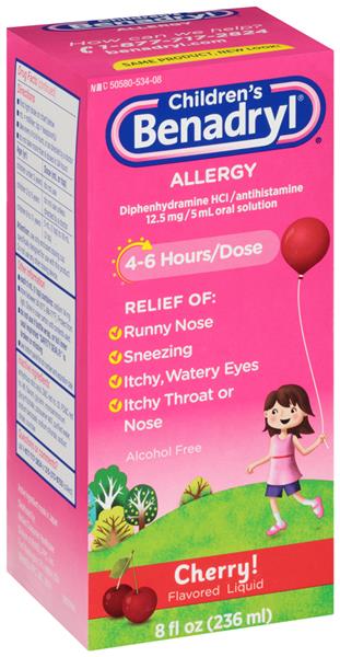 Children's Benadryl Cherry Flavored Allergy Liquid | Hy-Vee Aisles ...