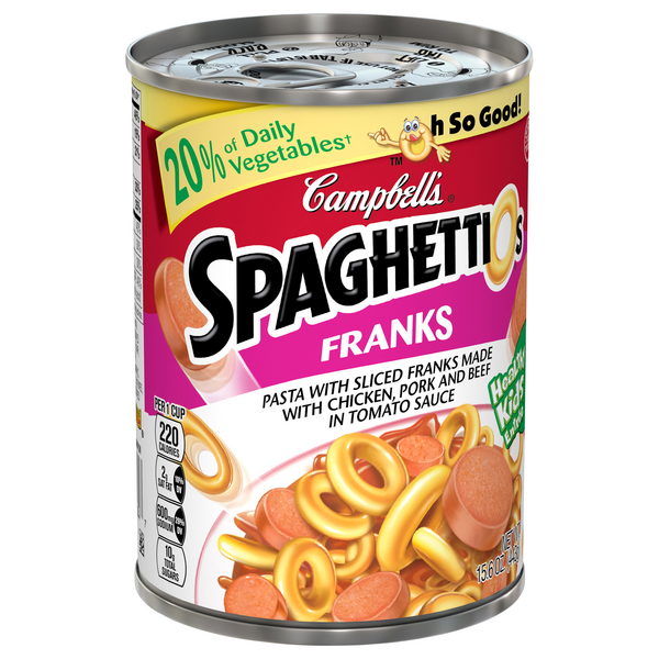 Campbell S Spaghettios With Sliced Franks Hy Vee Aisles Online Grocery Shopping