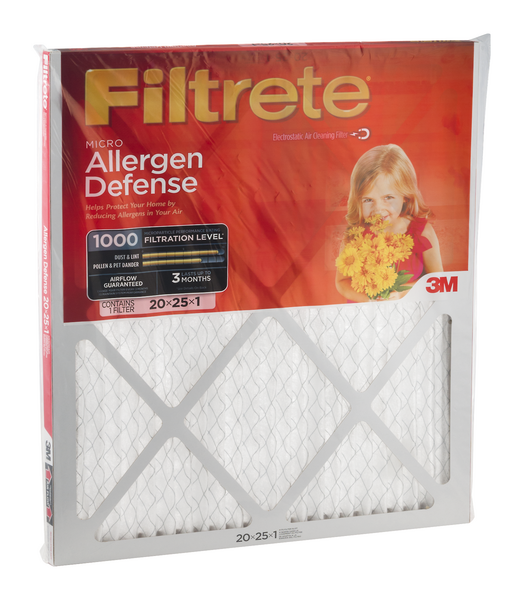 1 Red Series EACH 20x25x1, Filtrete Micro Allergen Air Filter 1000 