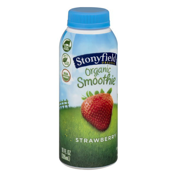 Stonyfield Organic Probiotic Strawberry Lowfat Yogurt Protein Smoothie ...